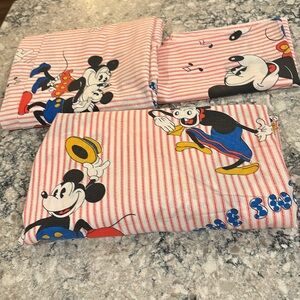 Vintage The Swinging 30S kid’s Mickey Disney Twin sheets Great used Condition!